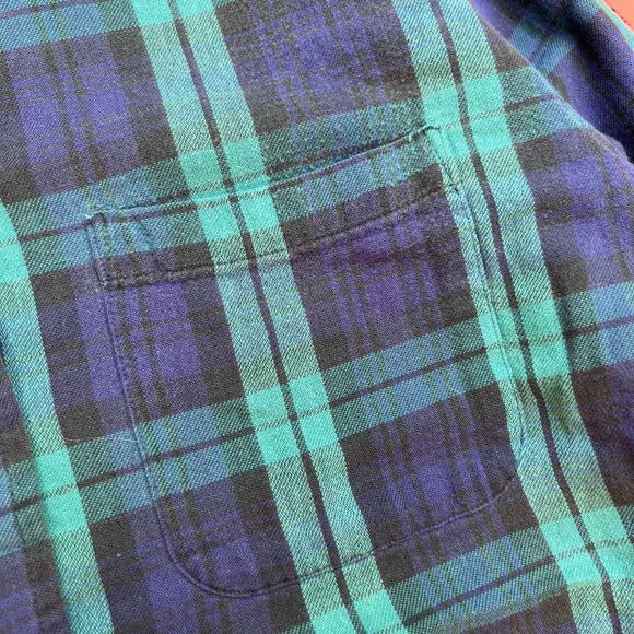 Vintage LL Bean Plaid Button Down Long Shirt Blue Green Black USA Made Womens Up - Picture 4 of 9